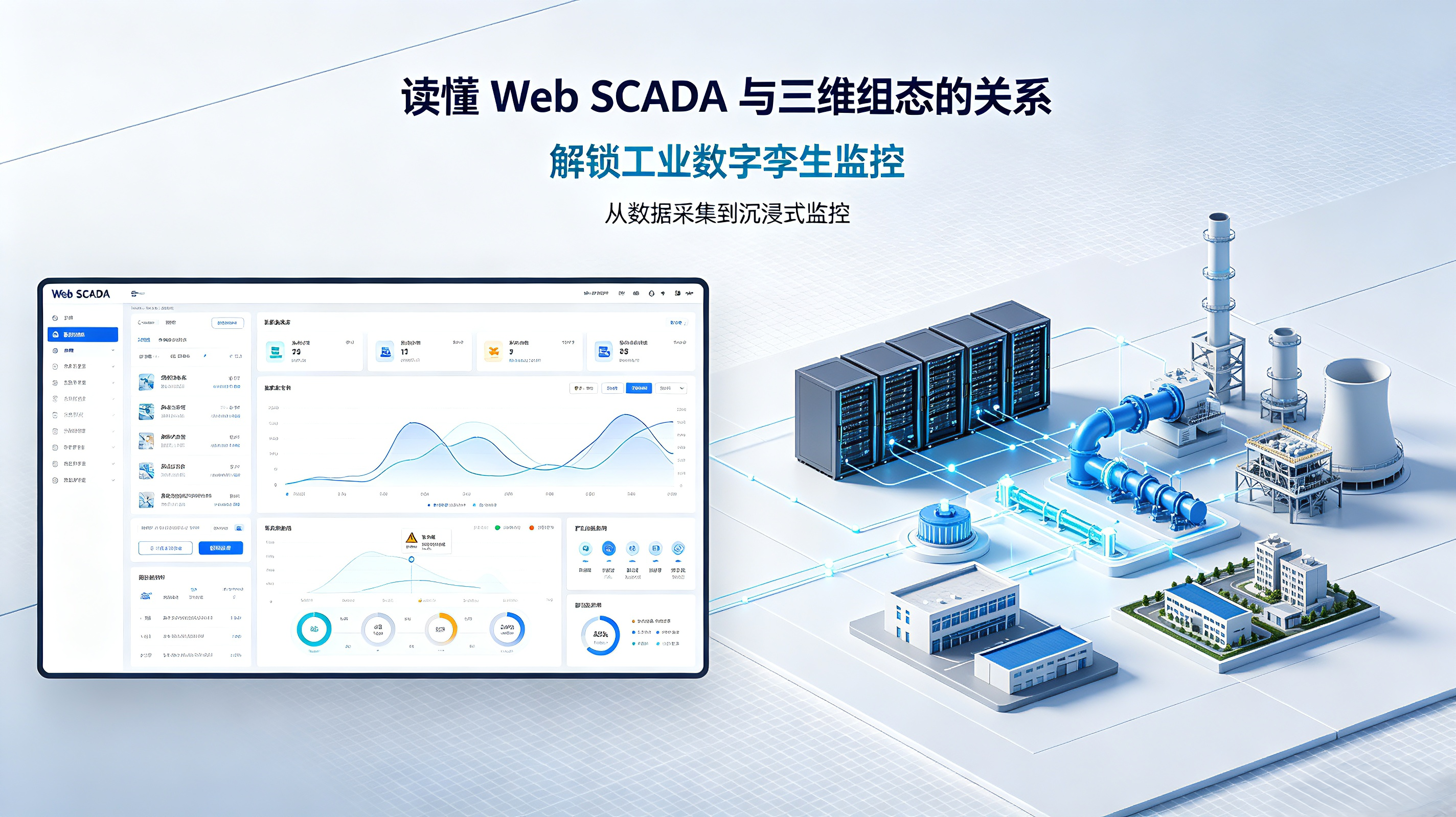 读懂 Web SCADA 与三维组态的关系，解锁工业数字孪生监控